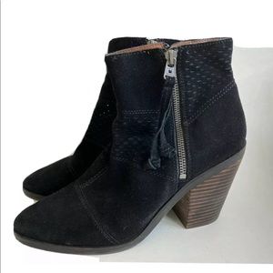 Lucky Brand Ramses Black Leather Booties Boot